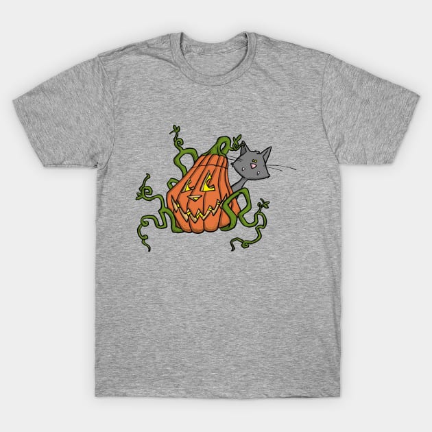 Pumpkin Kitty T-Shirt by RichCameron